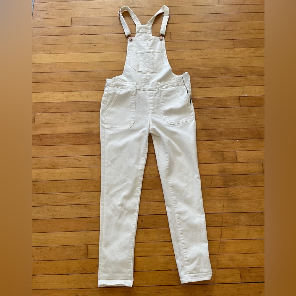 NEW white jean overalls size 4 from Old Navy